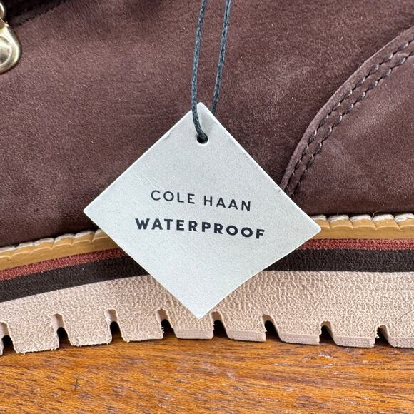 COLE HAAN ZeroGrand Hiking Boot NEW $220 Java / Ivory Waterproof Size 8.5B - Picture 7 of 11